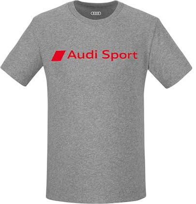 Audi Sport - Maglietta da Uomo, Colore Grigio, Grigio Melange, L
