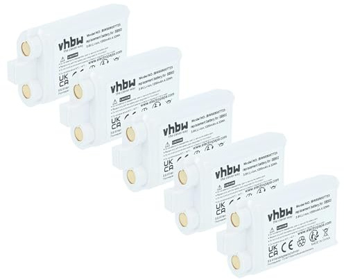 vhbw 5x batteria sostituisce Shure SB903 per sistema radiomicrofonico, trasmettitore (1200mAh, 3,7V, Li-Ion)