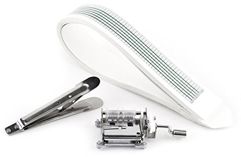 Bewinner DIY Music Box Kit, 15 Note Tape Hand Crank Music Box Movement + Hole Puncher + 20 Papar Tapes,DIY Make Your Own Music Box Tool Kit