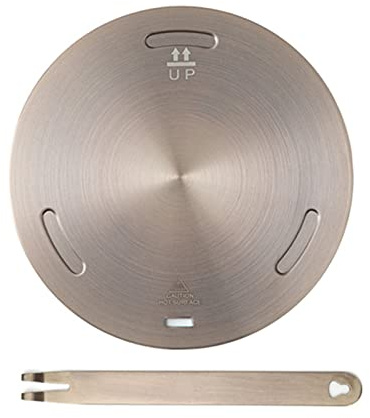 JIENAQIN 6.3inch Induction Cooktop Mat, Induction Converter Heat Diffuser Simmer Ring Plate,Stainless Steel Heat Diffuser Induction Plate with Stainless Handle Adapter Converter (16cm)