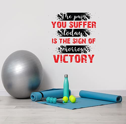 JVERF JVZ1251 Motivational Wall Sticker - The Pain You Suffer Today is The Sign of Tomorrow HD Self Adhesive - Quotes Wall Sticker(BlackRed) [2 ft x 2 ft] / [61 cm x 61 cm]