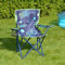 OHS Kids Camping Chair Gaming Print Folding Camping Chair, Lightweight Comfortable Steel Frame Garden Outdoor Chairs with Cup Holder For Picnic or Beach, Blue