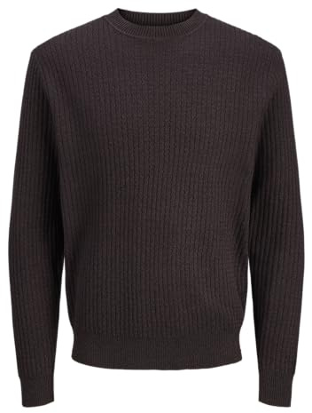 JACK & JONES Knit Crew Neck Jprblubarkley Maglia Girocollo Ch, Fudge, L Uomo