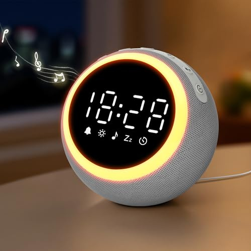 Maxstar Sveglia Digitale Intelligente con 25 Suoni Rilassanti, Luci Notturna,Snooze,Timer,Volume e Luminosità Regolabili - Sveglia da Comodino per Bambini,Adulti (Macchina Rumore Bianco per Dormire)