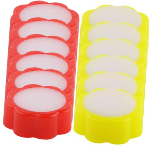 Veemoon 12pcs Sponge Finger Moistener for Financial Supplies Flower Shape Sponge Pads Moistens Fingertips for Paper Sorting Suitable for Banks and Supermarkets