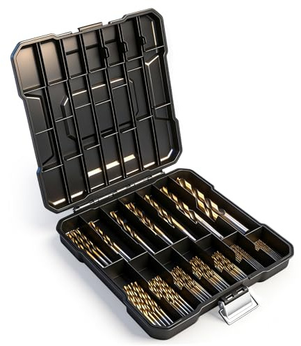 Metallbohrer Set, 99tlg. HSS Spiralbohrer Set mit 14 Größen von 1,5 mm bis 10 mm für Holz, Metall, Kunststoff