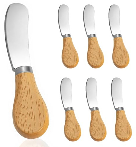 Cuchillo de Mantequilla - Cuchillos Untar Set 6 de Unidades,Cuchillos de Little Cheese Spreader Knives,Espátula esparcidora de mantequilla de acero inoxidable, esparcidor de mantequilla multiusos