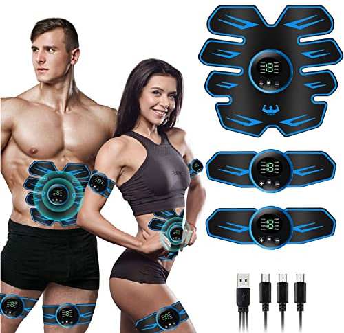 AILEDA EMS Muscle Stimulator, Electric Abdominal Toner, Abdominal Muscle Toner Electronic Toning Belts Workout Home Fitness Device with USB Rechargeable for outdoor und Indoor