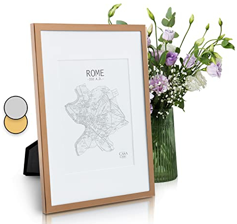 Picture Frames, 31x23 cm Photo Frame, Standing/Wall Mounted Photo Frames For Home & Office, Vertical/Horizontal Display, Real Glass & Wood, Passepartout Poster Frame, Picture Frame, A4 Frame