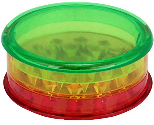 1 moulin en plastique 60 mm - 3 pièces de rangement incluses - Choisissez votre couleur préférée (Rasta)