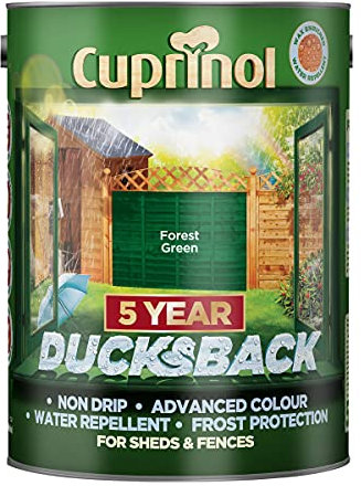 3 X Cuprinol 5 Litre, 5 Year Ducksback Forest Green
