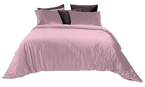 Jenny Sesal Parure copripiumino in Velluto linea Sophia Soffice ed elegante velluto sopra e microfibra sotto - set compripiumino e federe (Matrimoniale, Rosa Antico)
