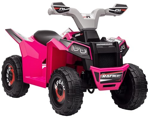 HOMCOM Quad électrique pour Enfants véhicule à Batterie 6V avec Marche Avant et arrière 70L x 41,5l x 48,5H cm Rose