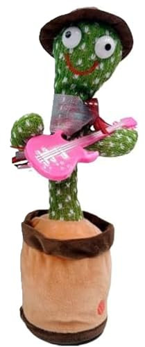 PEBBLE HUG Dancing Cactus Toy With Music, Voice Recorder, Singing, Dancing, Endless Fun, Promote Motor Skills, Random Colours, Talking Cactus Toy for Children