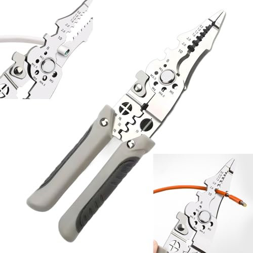 JDCMEI Pelacables, Cortador de Cables Multifuncional, Pelacables Electricista, Alicates Pelacables, Pelado de Cables, Herramienta Pelacables Eléctricos para Cortar, Pelar, Cizallar, Extracción