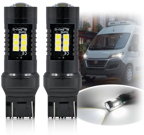njssjd Bombillas LED DRL Luces de Circulación Diurna T20 W21/5W Compatibles con 2014-2025 F.iat Ducato X290 / P.eugeot Boxer/C.itroen Jumper, 2021-2025 O.pel Movano C 6000K Luz Diurna