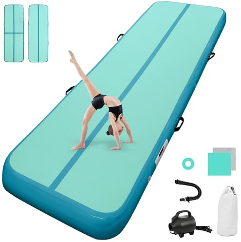 colchoneta gimnasia artistica 10cm gruesa 3 M tumbling gimnasia colchoneta Inflable Tumbling Mat Estera de Yoga Taekwondo con Bomba eléctrica
