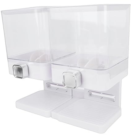 CHICIRIS Distributeur de Céréales, Matériau PET, capacité de 3,7 L pour l'organisation du Garde-manger de Cuisine, Parfait pour Stocker les Céréales, les et les Noix (WHITE)