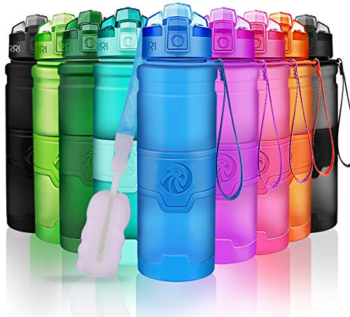 ZORRI Botella de Agua Deportiva - 400ml/500ml/700ml/1000ml sin BPA & a Prueba de Fugas, Reutilizable de plastico tritan, Agua Botellas Ideal con Filtro para niños Adulto, Correr 1-Click Apertura