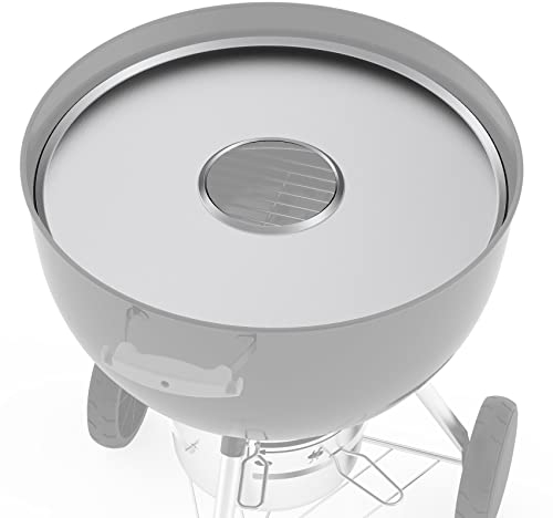 Onlyfire Plaque de Cuisson en Acier Inoxydable, 54,5 cm, Plaque Plancha pour Barbecue avec Bac à Graisse, Plancha pour Weber Kettle 57 cm, Fumoir, Smoker, BBQ de Bois, Barbecues Ronds