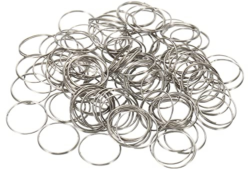 PATIKIL Mini Split Rings, 120 Pack 20mm/0.8 OD Split Circular Ring Stainless Steel Clip Ring for Fastening Chandelier Crystal Lamp Accessories, Silver