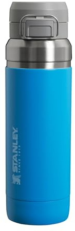 STANLEY 1913 Quick Flip Stainless Steel Water Bottle 1.06L - Keeps Cold For 18 Hours - Leakproof - BPA-Free Thermal Flask - Dishwasher Safe - Cup Holder Compatible - Azure