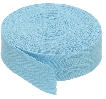 PATIKIL 1/2.5cm Cotton Twill Tape 10 Yards Cotton Ribbon Bias Binding Tape Herringbone Webbing Trim for Sewing Gift Wrapping Craft DIY Lake Blue