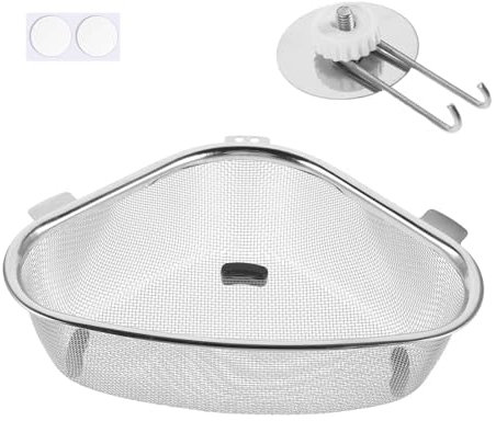 MisFun Triangle Panier de Vidange Pour évier de Cuisine, Passoire Evier Cuisine, Panier de Crépine D'évier D'angle, Panier de Vidange Multifonctionnelle, Passoire D'angle Pour Fruits Et Légumes