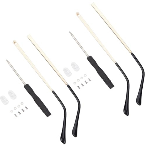 GORGECRAFT Legering glasögon armar ersättning 2 par guldade tempel halkfria glasögon benändar reparation universala glasögonbågar reparation med skruvmejsel skruvbrickor för glasögon solglasögon