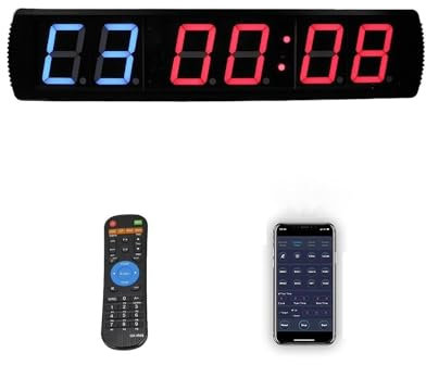 Temporizador de Fitness, Temporizador de Gimnasio, Temporizador de intervalos LED programable de 4 pulgadas, reloj de cuenta regresiva, cronómetro for gimnasio interior, deporte de Fitness , para Depo