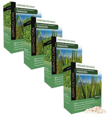 AGRI-CULTURA® | Concime Prato Primavera 280m²| Nutrizione Completa, Rinverdente, Resistente al Calpestio | Rigenera Dopo l’Inverno e Protegge dal Caldo | Rilascio Graduale per Prato Verde e Rigoglioso