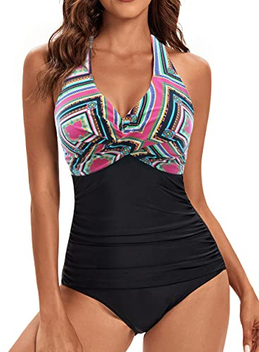 Viloree Femme Maillot de Bain 1 pièce Amincissante Slim Push Up Monokini Dos Nu Bikini