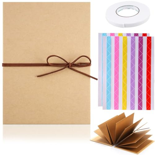 Album Fotografico, Fai da te Piegato Album Foto Scrapbook, con Adesivo e Nastro Biadesivo, Album Fotografici Regali Nozze Natale Valentino Regalo di Anniversario Compleanno