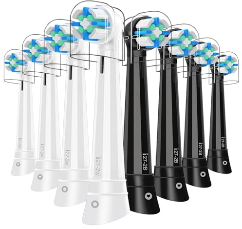 8 Stück Aufsteckbürsten Kompatibel mit Oral B IO Zahnbürste Elektrische, IO Zahnbürste Aufsätze Kompatibel mit Oral B IO 3N/3/4/5/6/7/8/9/10 Series (Schwarz/Weiß)