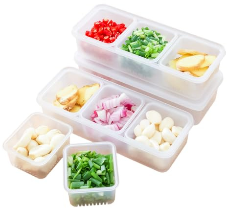 3 Pcs Vassoio da Portata Diviso Piatto con Coperchio, Portatile Snack Box con 9 Scomparti, Contenitore di Stoccaggio Trasparente per Caramelle, Frutta, Spezie, Adatto per Feste, Esterni