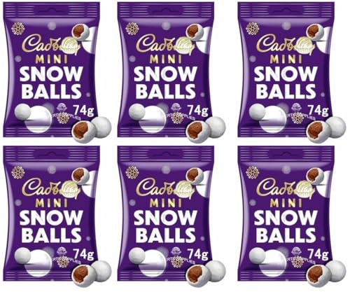 New Dairy Milk Winter Wonderland Edition Bar 100g & Mini Snow Balls Chocolate Bar 110g & Perfect for Sharing (x6, Snowball Bag)