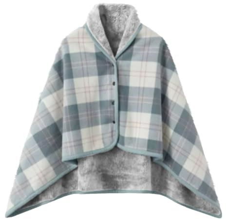Poncho polar para mujer a cuadros y mantón polar capa cálida de invierno con botones manta a cuadros Poncho chal para mujer, bufanda gruesa y elegante, cálido invierno, gran tamaño, bufanda, 01 # m, B