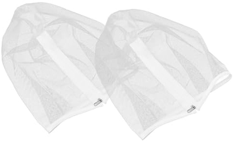 MOKKHNB Capuches de Maquillage Blanches en Tissu Lot de 2, Ajustement Confortable et Protection Contre les Taches de Maquillage pour Femmes en Boutique et Fête Enterrement de Vie de Jeune