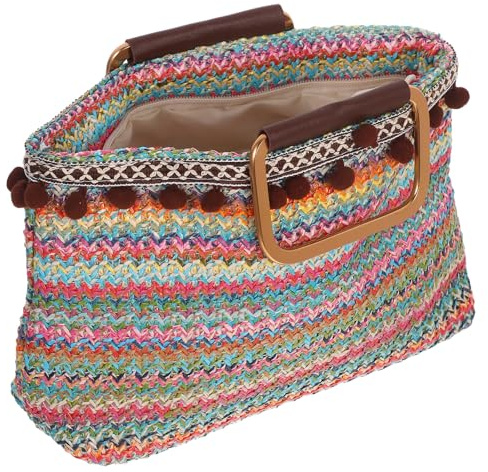 ABOOFAN Paquet Main et Rangement en Paille Légère Tissé Artistique Grosse Capacité Paquet Mode au Style Décontracté et Généreux pour Garçon et Filles