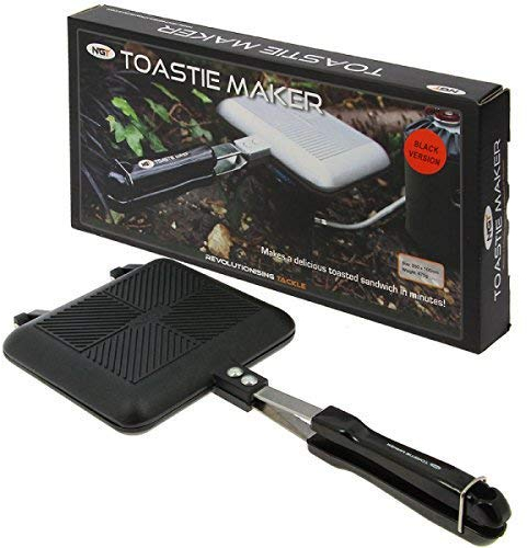 NGT Sandwich-Eisen „Tostie Maker“ für Camping, mit Griff, Schwarz