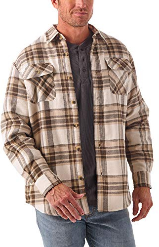 Long Sleeve Sherpa Lined Shirt Jacket, Birch, Large
