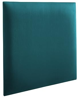 RAVIO Panneaux muraux rembourrés | Lambris 3D avec Mousse | Coussin Mural comme tête de lit pour lit | Decoration Murale pour Chambre, Chambre d'enfant, Bureau, Couloir | Turquoise foncé, 40 x 40 cm