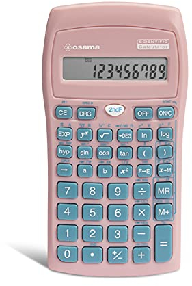 Osama - Calculatrice Scientifique 56 Fonctions, 10 Chiffres Mantisse et 2 Exposant, Idéal pour École, Université et Bureau - Calculatrice College, Lycee et Primaire avec Étui Coulissant, Rose/Pétrole