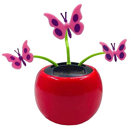 Auto Solar Tanzspielzeug Wackelblume Solarblume Solarbetriebenes schwingendes Armaturenbrett Ornament Blumentopfform Solar Ornament, für Schreibtische, Schlafzimmer, Wohnungen