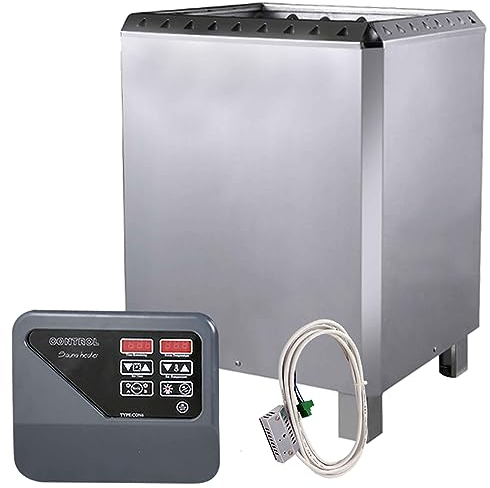 vanvilla Saunaofen Saunaofen 12kw mit externer Steuerung 380V Sauna Ofen Heizung Edelstahl Finnische Sauna Fasssauna Gartensauna
