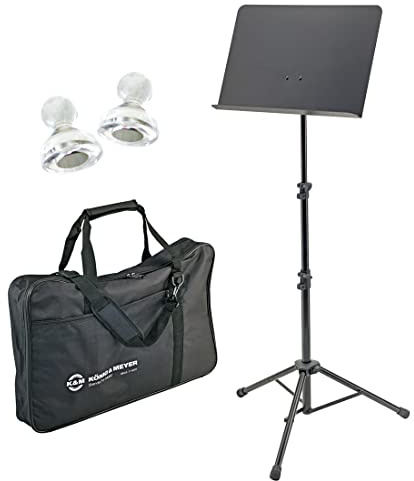 K-M 11870 - Atril de orquesta + bolsa de transporte 11450 + imanes keepdrum (2 unidades)