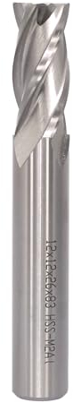 AKYLIN Fresa de vástago, fresadora CNC de 12 mm de diámetro, 12 mm de diámetro, 4 flautas, de metal, HSS en espiral para aluminio, madera, etc.