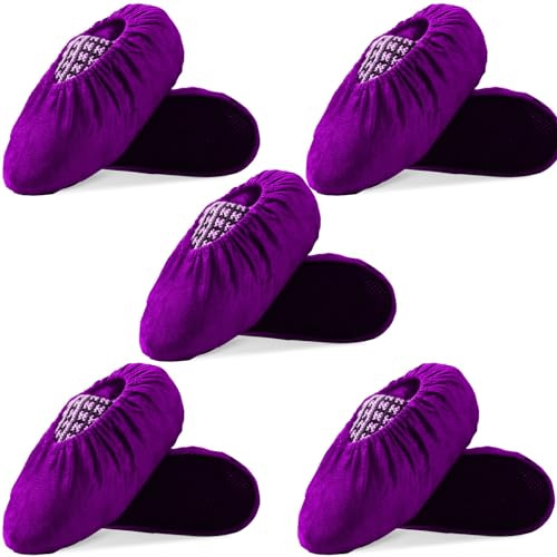 WUFANC 5 Pares Cubre Zapatos Reutilizables - Cubrebotas para Zapatos son Antideslizantes y Resistentes al Desgaste, Lavar a Máquina - Alternativa Patucos Desechables, Adecuadas para Varios Lugares