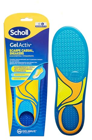 Dr. Scholl's Solette GelActiv Scarpe Casual e Sneakers, Solette in Memory Foam con Tecnologia GelWave Ammortizzante, Comfort per Piedi Comodi Tutto il Giorno, Taglia 40-46.5, Ritagliabili