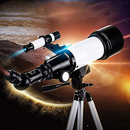 RBSKJ 70MM nybörjarteleskop, Astronomical Monocular Travel Telescope, 16X & 40X Professional Reflector, med justerbart stativ & Finder Scope & 2 okular